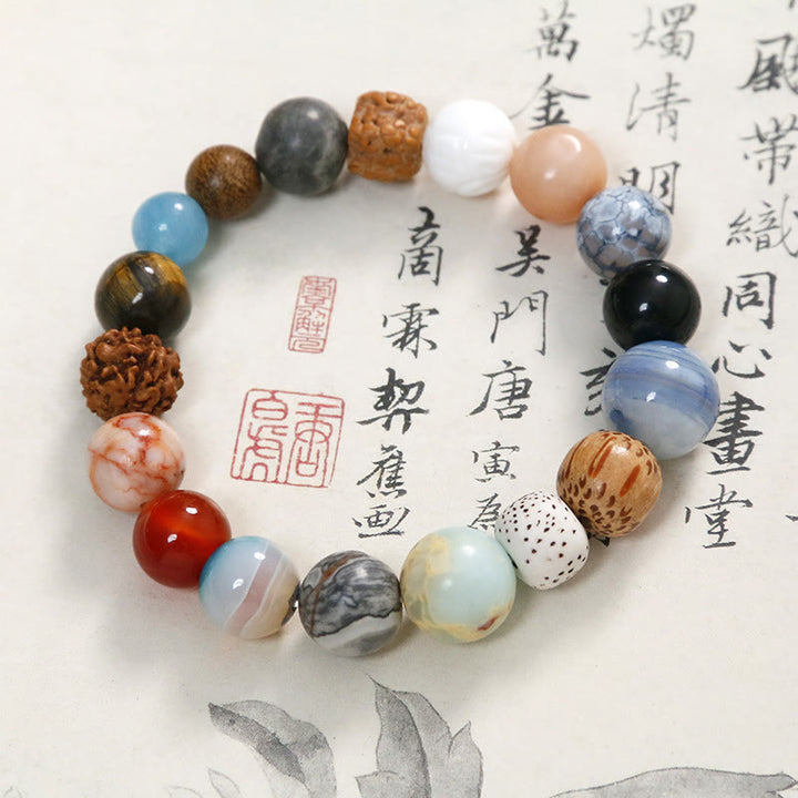 Buddha Stones Naturalne Nasiona Bodhi Kryształ Kamień Agat Trzyma Z Daleka Bransoletka Od Złych Duchów