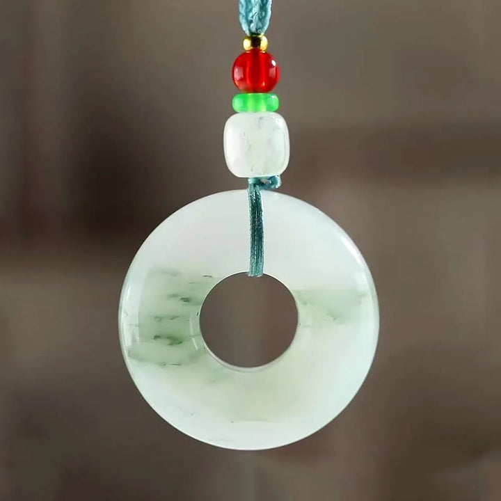 Naszyjnik z naturalnym jadeitem i klamrą pokoju, wisiorkiem na Buddha Stones