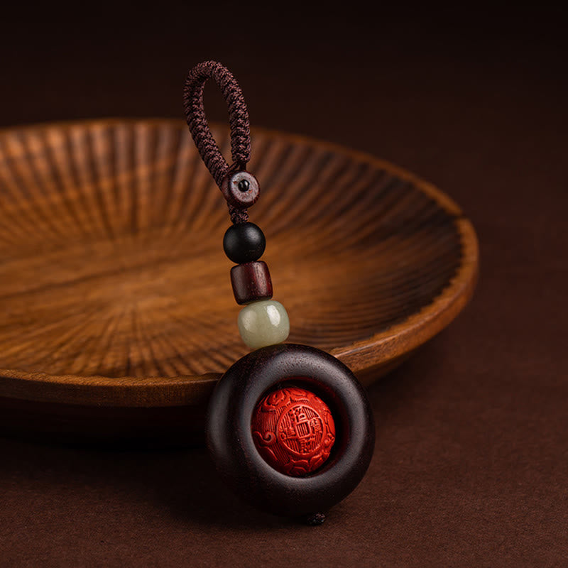 Buddha Stones Tybet Om Mani Padme Hum PiXiu Miedziana Moneta Mały Liść Czerwony Sandałowiec Cynober Ochrona Brelok