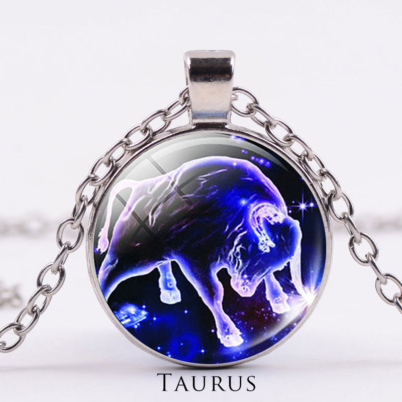 12 konstelacji zodiaku Księżyc Gwiaździste niebo Ochrona Błogosławieństwo Naszyjnik Wisiorek