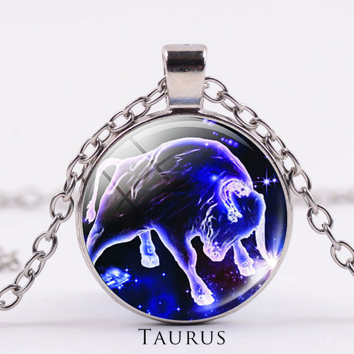 12 konstelacji zodiaku Księżyc Gwiaździste niebo Ochrona Błogosławieństwo Naszyjnik Wisiorek