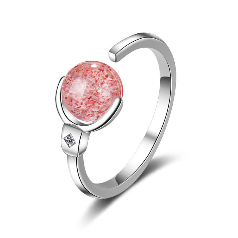 Pierścień obrotowy Buddha Stones Pink Crystal Soothing - image 1