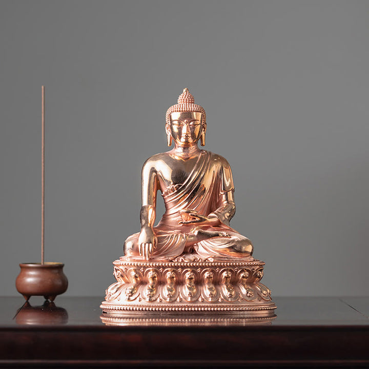 Figurka Buddy Gautama Shakyamuni Spokój Miedziana Statua Dekoracja Domu