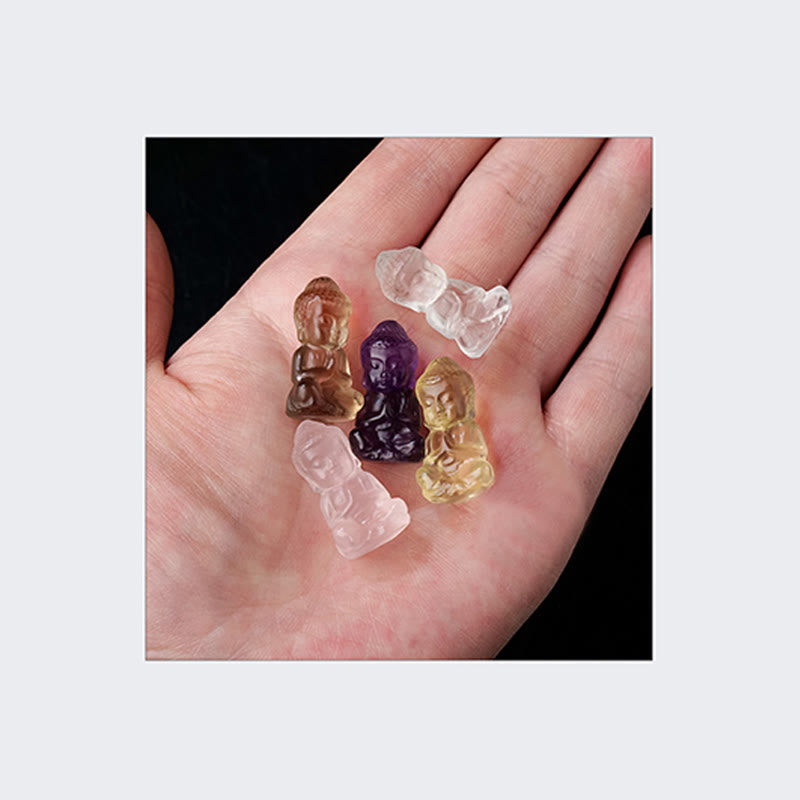 Buddha Stones Różne Kryształy Ametyst Różowy Kryształ Biały Kryształ Cytryn Budda Rzeźbiony Duchowy Naszyjnik Uzdrawiający Wisiorek Dekoracja - image 19