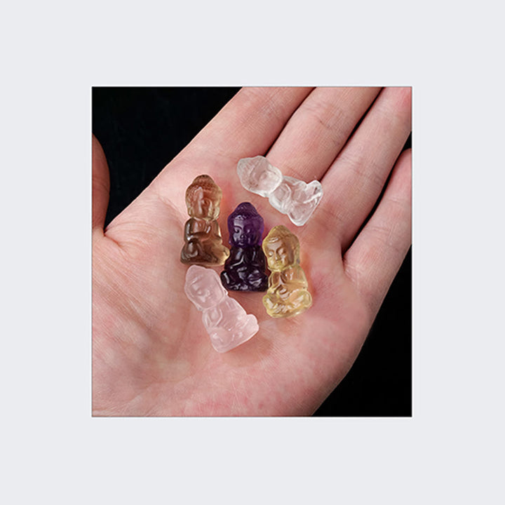Buddha Stones Różne Kryształy Ametyst Różowy Kryształ Biały Kryształ Cytryn Budda Rzeźbiony Duchowy Naszyjnik Uzdrawiający Wisiorek Dekoracja - image 19