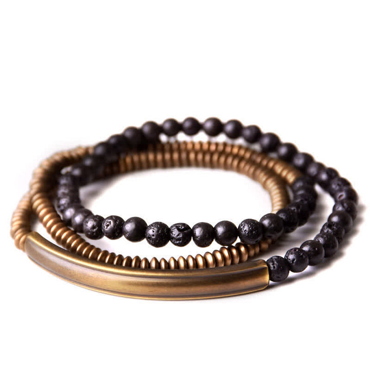 Bransoletka z Buddha Stones Vintage Lava Rock Copper Support