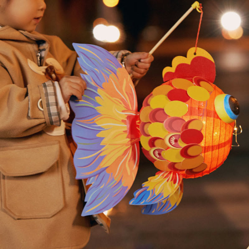 Buddha Stones DIY Powodzenia Koi Ryba Papierowa Lampa Latarnia Święto Środka Jesieni Dziecko Dzieci Dekoracja Latarni