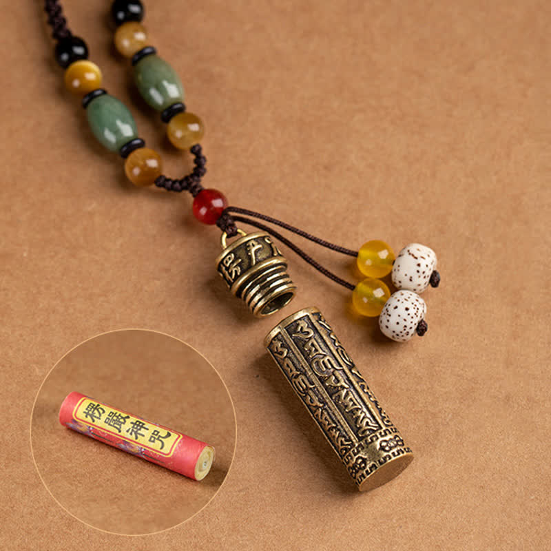 Buddhastoneshop Tybet Om Mani Padme Hum Agat Surangama Sutra Ochrona Naszyjnik Wisiorek - image 16