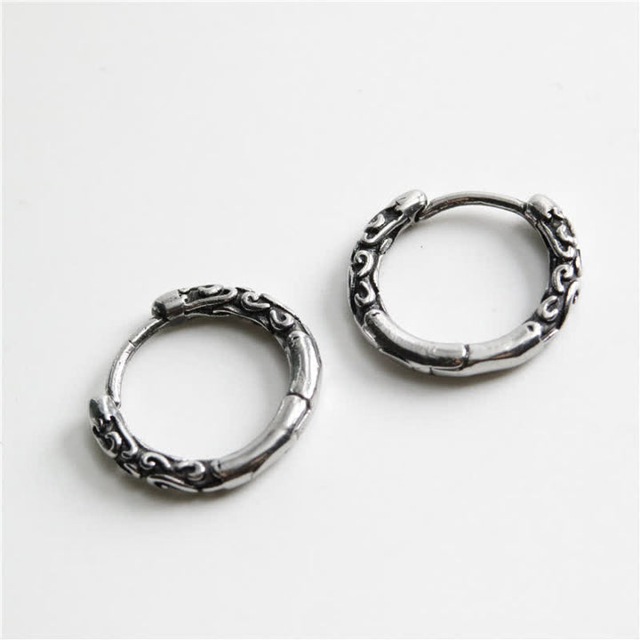 Kolczyki Buddha Stones Viking Celtic Hoop Titanium Steel Balance
