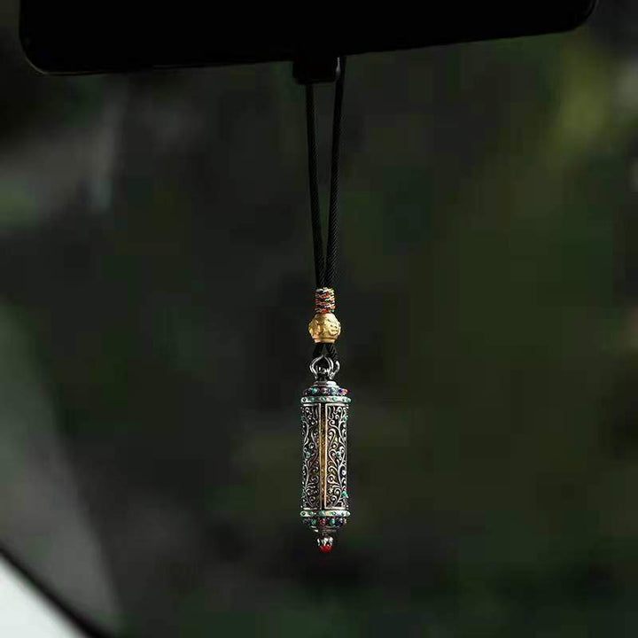 Buddha Stones Tybetańskie Awalokiteśwara Srebrna Dekoracja Ochrony Bogactwa