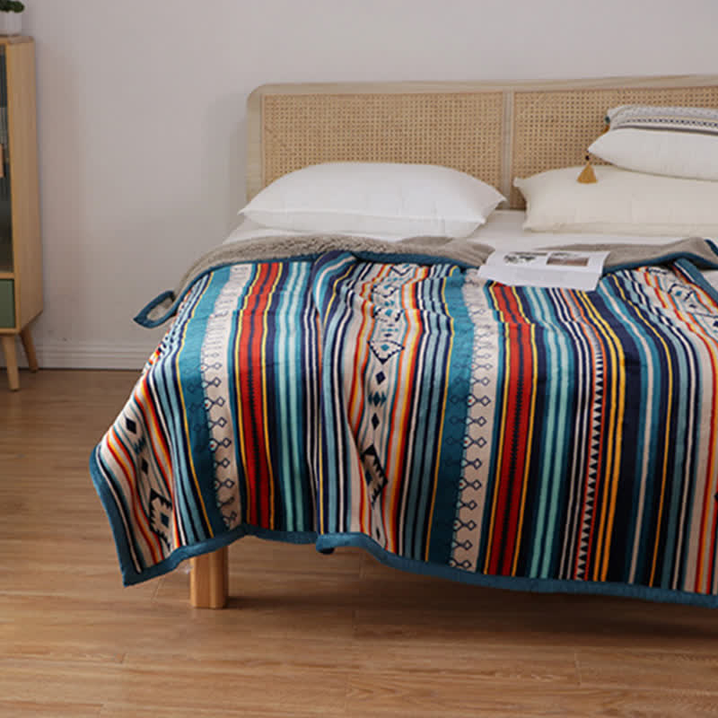 Buddha Stones Geometryczny Ciepły Miękki Koc Łóżkowy - image 15