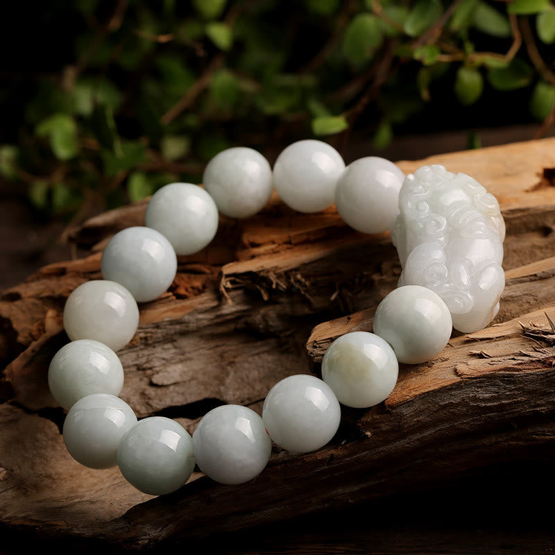 Buddha Stones Fengshui Bogactwo Dobrobyt Jadeit PiXiu Szczęście Bransoletka