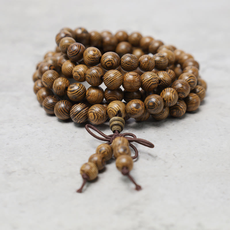 Buddha Stones 108 Mala Koraliki Bransoletka Modlitwa Medytacja Sandałowiec Elastyczny