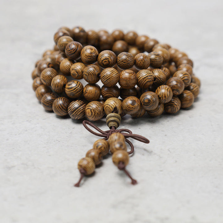 Buddha Stones 108 Mala Koraliki Bransoletka Modlitwa Medytacja Sandałowiec Elastyczny