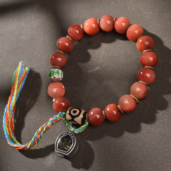Buddha Stones Tybetańskie Naturalne Wielbłądzie Kość Dzi Koralik Bodhi Nasiona Charm Bransoletka Szczęścia