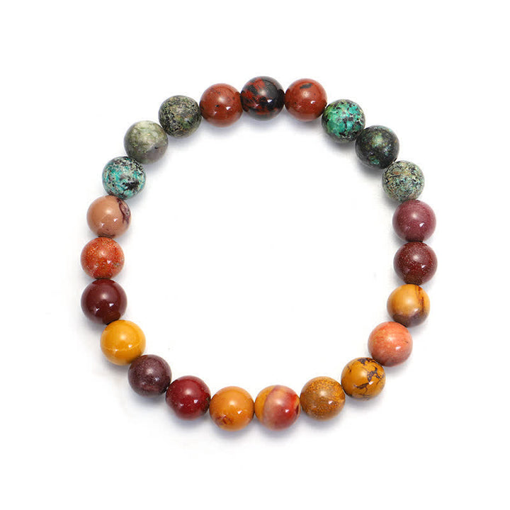 Buddha Stones 108 Mala Koraliki Mookaite Emocjonalny Wzrost Bransoletka Naszyjnik Wisiorek