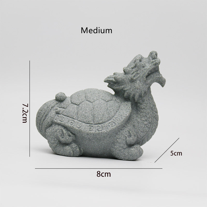 Buddha Stones Lew Fu Foo Psy Słoń Odpędzają Zło Błogosławieństwo Dekoracja Domu - Średni żółw - image 16