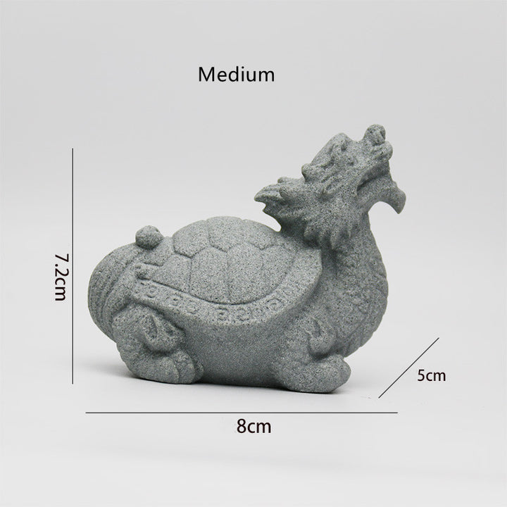 Buddha Stones Lew Fu Foo Psy Słoń Odpędzają Zło Błogosławieństwo Dekoracja Domu - Średni żółw - image 16