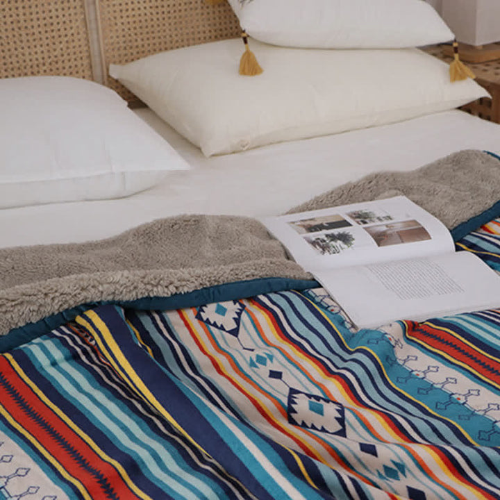 Buddha Stones Geometryczny Ciepły Miękki Koc Łóżkowy - image 19