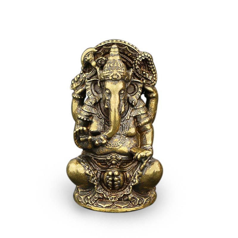 Ganesh Ganpati Słonia Statuetka Bogactwo Wystrój Domu - Miedź - image 0