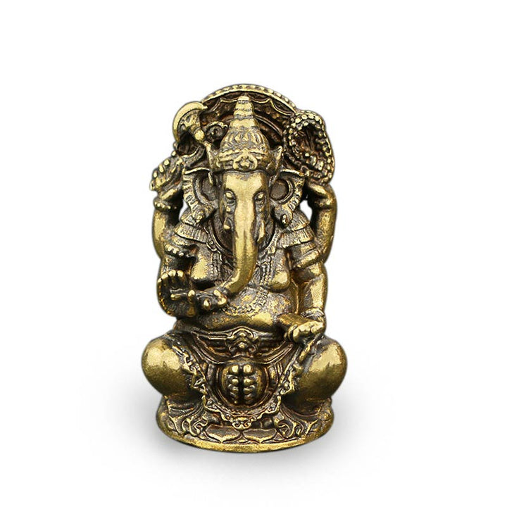 Ganesh Ganpati Słonia Statuetka Bogactwo Wystrój Domu - Miedź - image 0