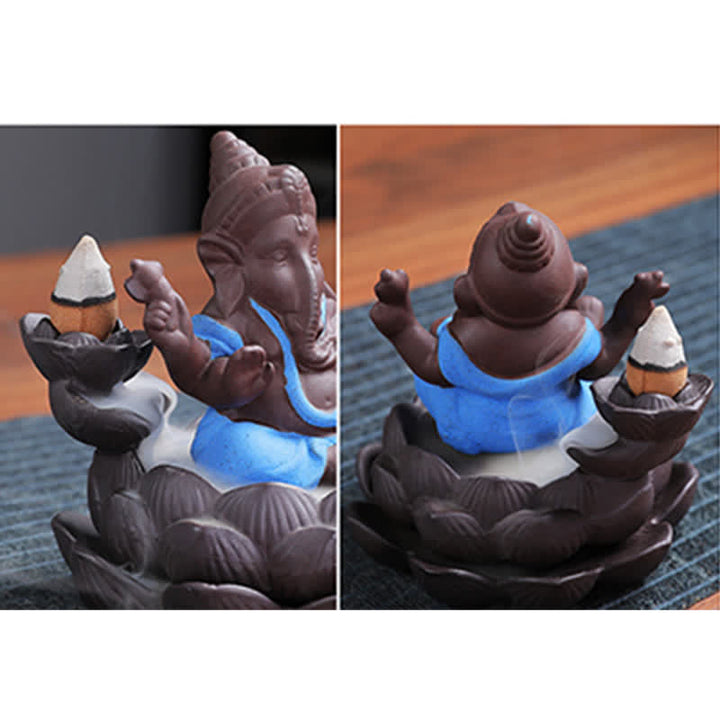 Ganesh Elephant Purple Clay Fontanna dymna z filtrem zwrotnym Ochrona kadzideł