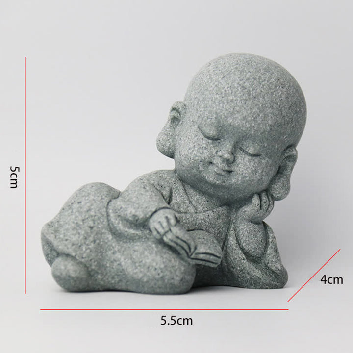 Buddha Stones Medytacja Modlitwa Mnich Statua Buddy Spokój Dekoracja Domu - image 4