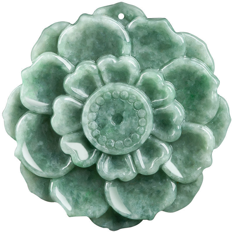 Naszyjnik z Buddha Stones , wzór lotosu, jadeit, szczęście i dobrobyt