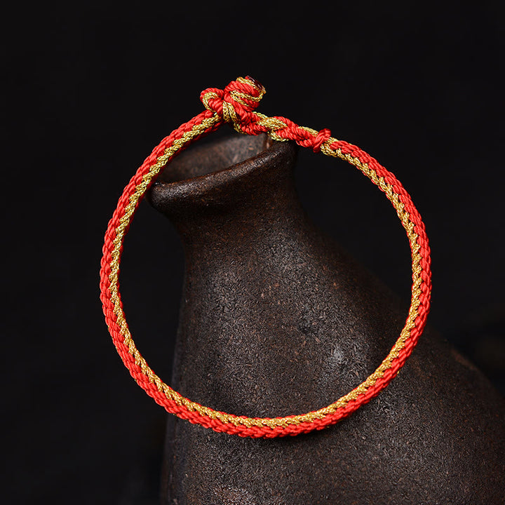 Bransoletka z dwukolorowej liny Buddha Stones , ręcznie robiona, ośmionitkowa, węzeł pokoju