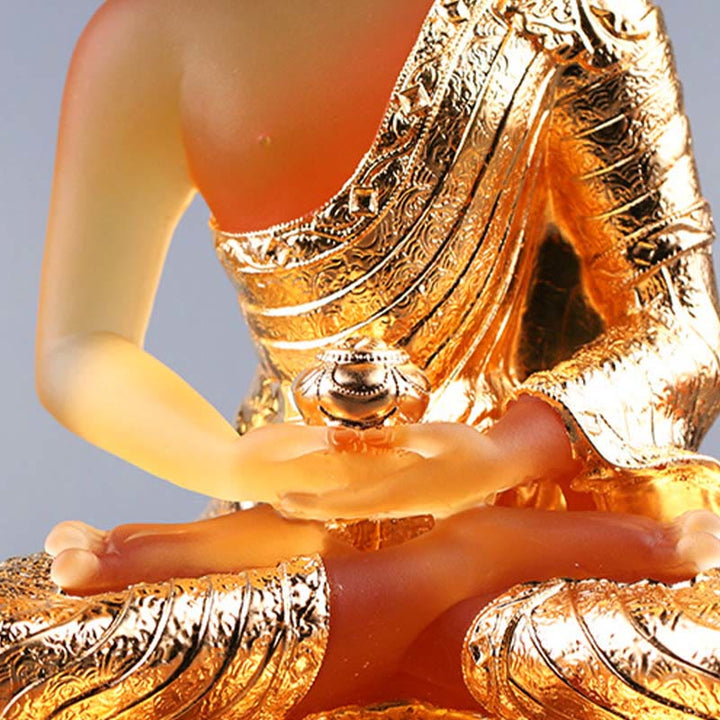 Buddha Stones Figurka Buddy wykonana ręcznie Liuli Dzieło sztuki Posąg spokoju Oferta domowa Dekoracja - image 6