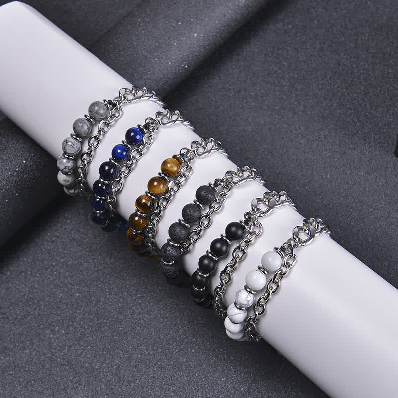 Bransoletka wzmacniająca z Buddha Stones Tygrysie Oko Picasso Jasper Frosted Stone