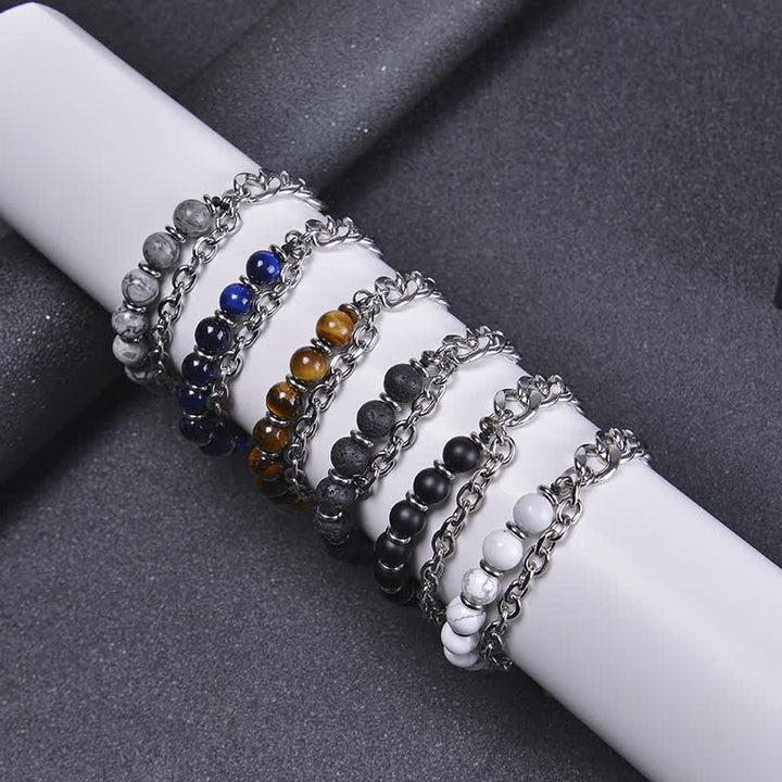 Bransoletka wzmacniająca z Buddha Stones Tygrysie Oko Picasso Jasper Frosted Stone