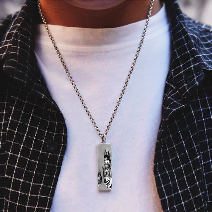 Naszyjnik z wisiorkiem w stylu vintage, Buddha Stones Tathagata Budda, amulet ochronny, szczęście - image 5