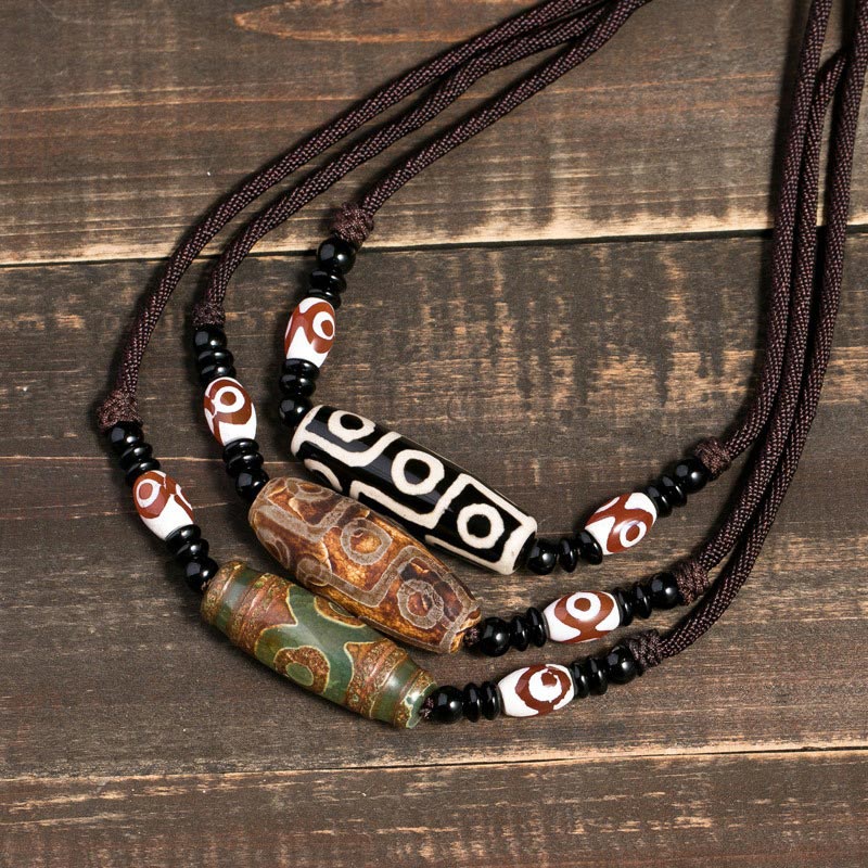 Naszyjnik z Buddha Stones z dziewięcioma oczami i koralikami Dzi - image 0