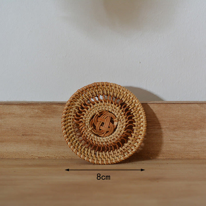 Ceramiczny Kwiatowy Wzór Rattanowy Podkładka Pod Kubek Pod Filiżankę - Podkładka Hollow o średnicy 8 cm - image 7