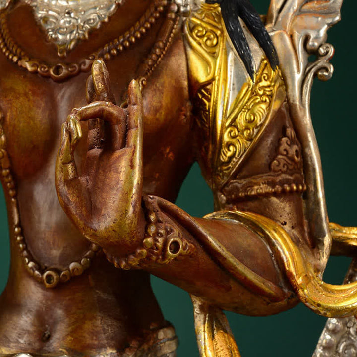 Bodhisattwa Zielona Tara Nadzieja Miedziana Statuetka Dekoracja - image 12