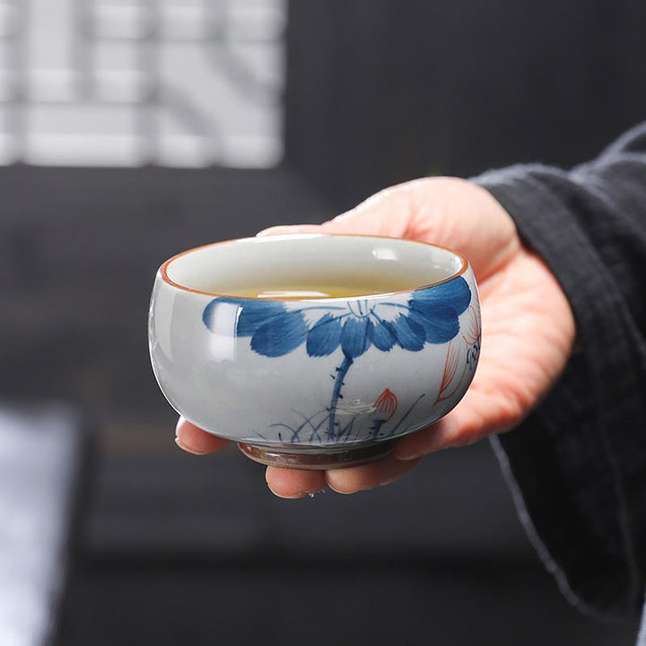 Buddha Stones Lotosu Liść Bambus Ceramiczny Filiżanka Do Herbaty Kung Fu Filiżanki Do Herbaty