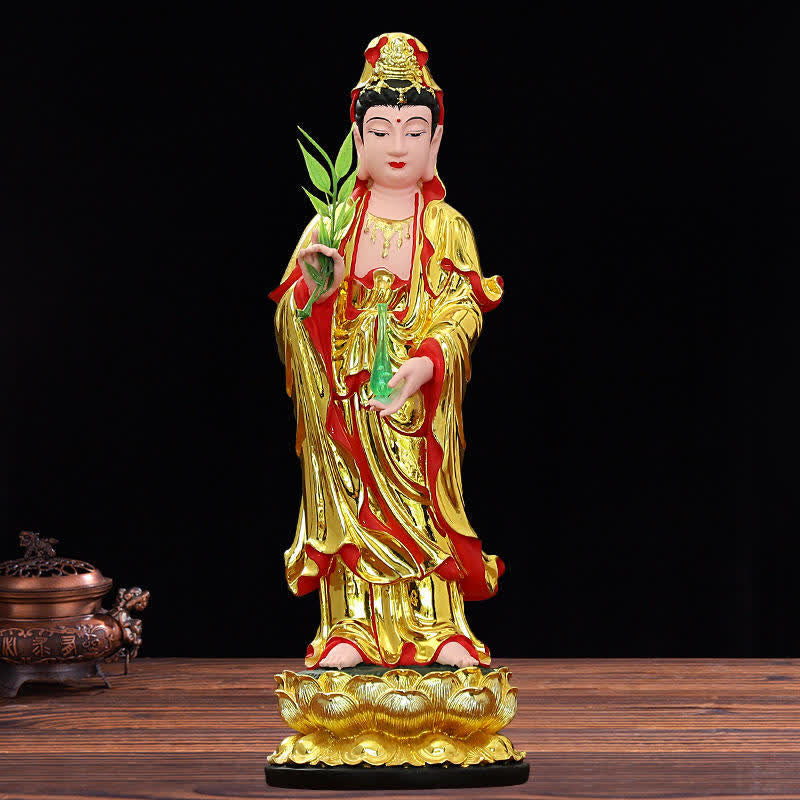 Chenrezig Bodhisattwa Awalokiteśwara Figurka Harmonia Żywica Dekoracja Domu - image 3