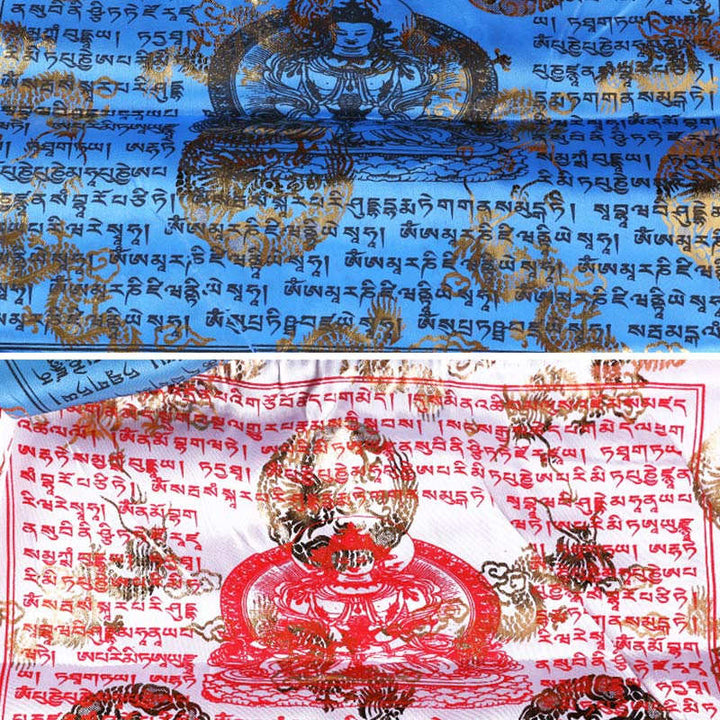 Buddha Stones Tybetańska 5-kolorowa Sutra Błogosławieństwa Długowieczności Wiatru Konia, 20 szt., dekoracja modlitewna na zewnątrz - image 5