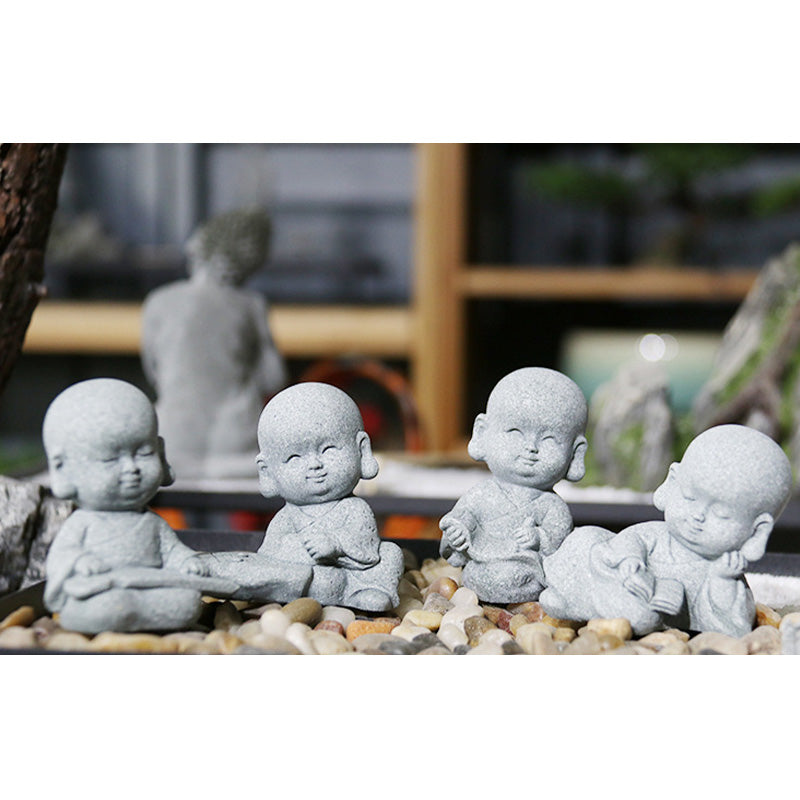 Buddha Stones Medytacja Modlitwa Mnich Statua Buddy Spokój Dekoracja Domu - image 17