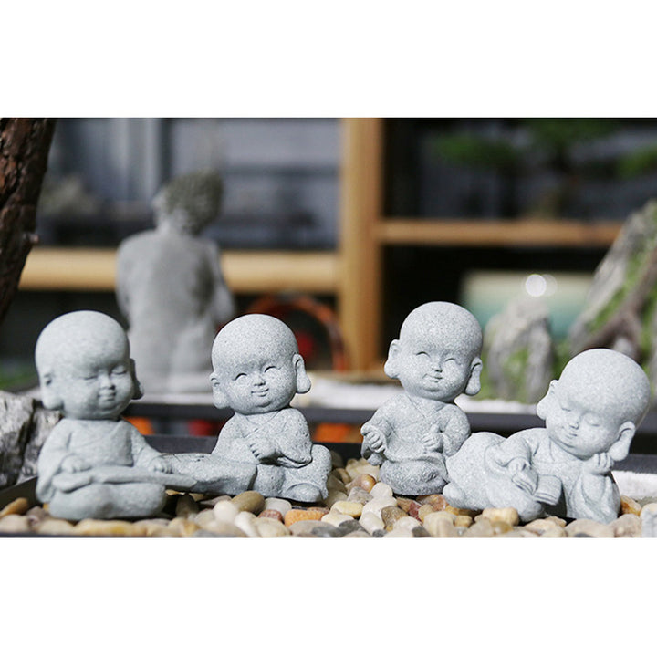 Buddha Stones Medytacja Modlitwa Mnich Statua Buddy Spokój Dekoracja Domu - image 17
