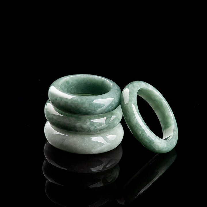 Pierścień leczniczy z naturalnego jadeitu z Buddha Stones