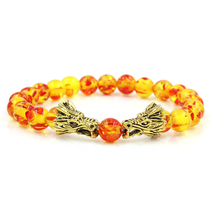 Bransoletka z koralików Buddha Stones White Turquoise Lava Rock Dragon Blessing - image 13