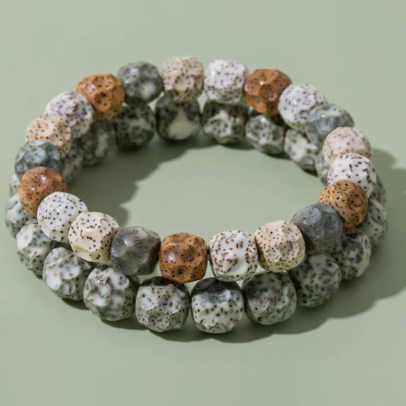 Buddha Stones Naturalne Kolorowe Nasiona Bodhi Bransoletka Pomyślności Bogactwa