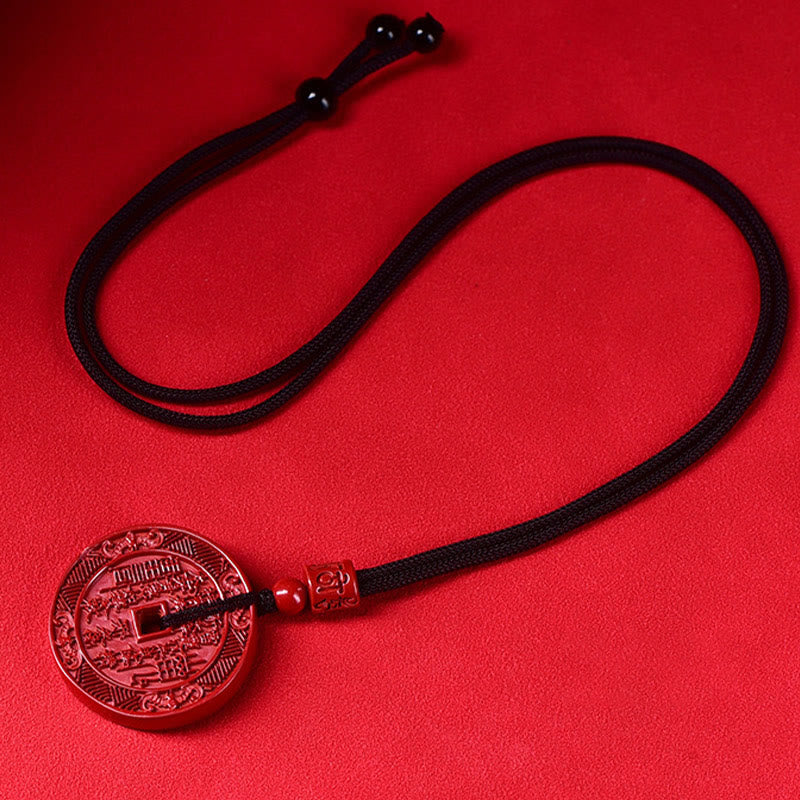 Buddha Stones Naturalne Duchy Górskie Cinnabar Wydaj Pieniądze Bagua Błogosławieństwo Naszyjnik Wisiorek Brelok