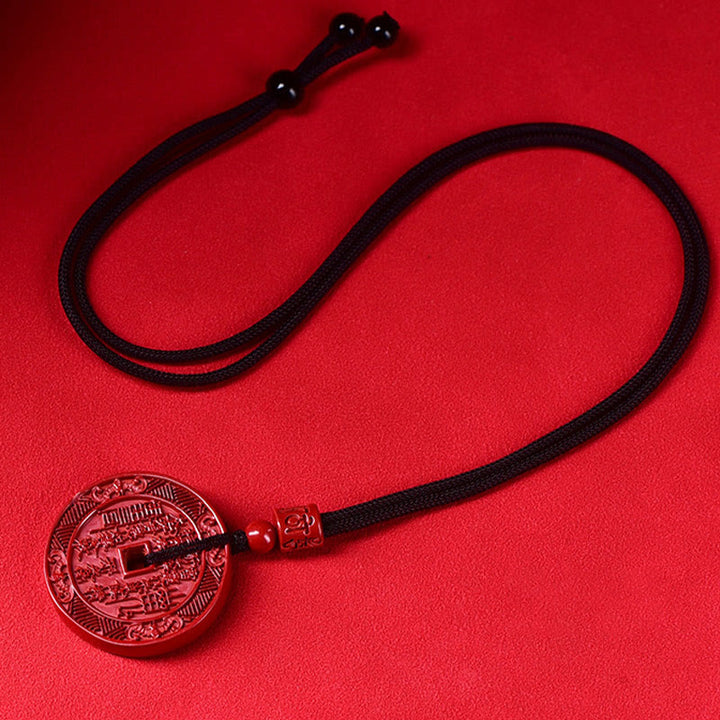 Buddha Stones Naturalne Duchy Górskie Cinnabar Wydaj Pieniądze Bagua Błogosławieństwo Naszyjnik Wisiorek Brelok
