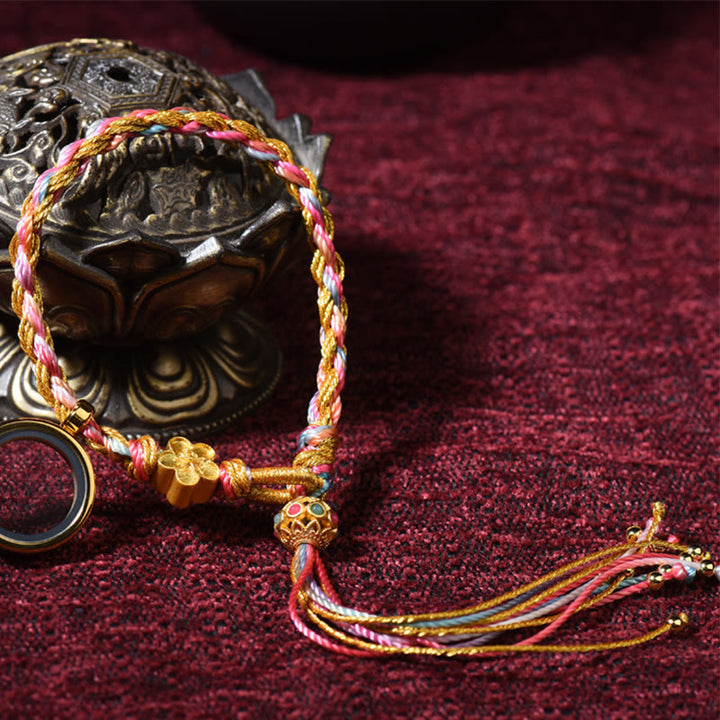 Buddha Stones Tybetańskie Ręcznie Robione Szczęście Kolorowy Sznurek Pojedynczy Podwójny Owijany Bransoletka Pleciona