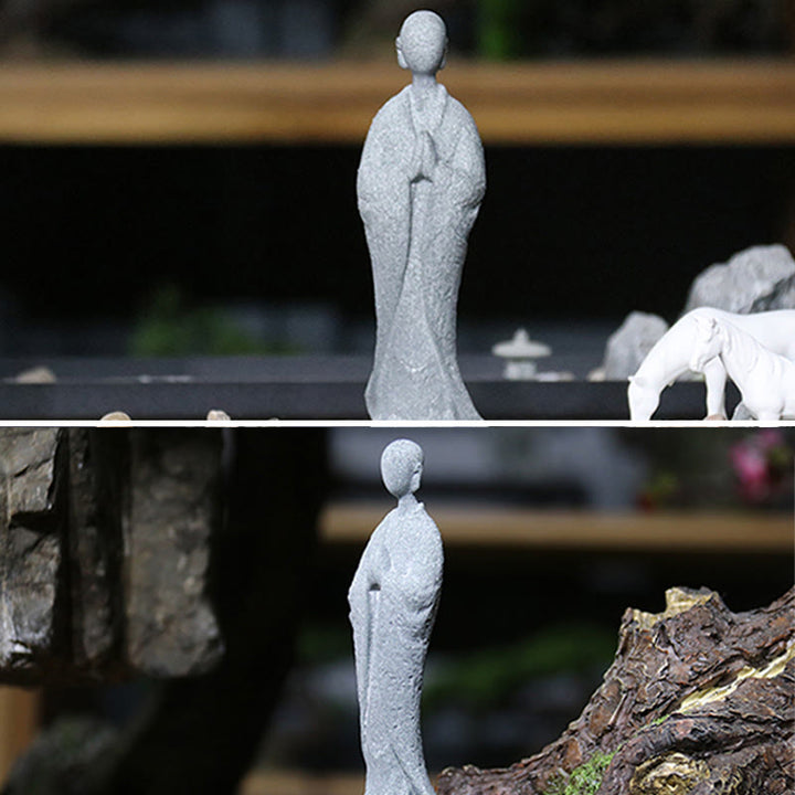 Buddha Stones Medytacja Budda Mnich Spokój Dekoracja Domu
