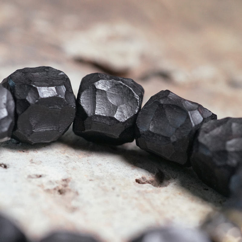Buddha Stones Tybet Heban Drewno Miedź Pokój Tassel Bransoletka Mala Na Nadgarstek