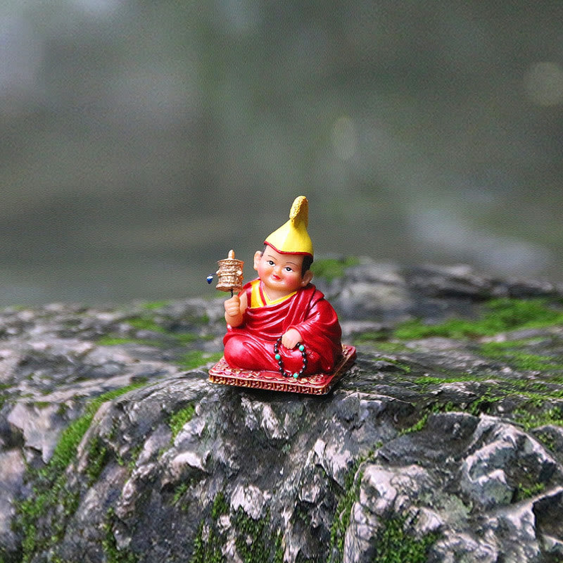 Buddha Stones malowane ręcznie tybetańskie figurki Lamy rzeźbione kreatywne ozdoby do dekoracji domu i biura